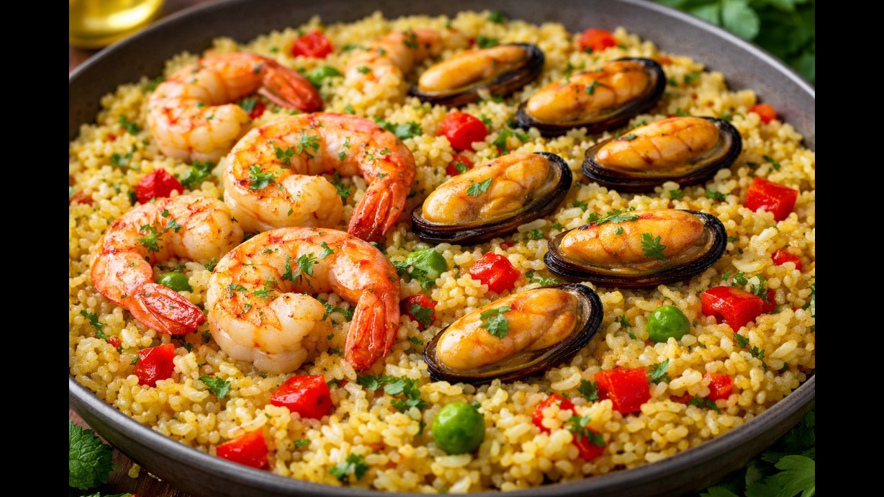 Garlic Shrimp & Mussels   Rice Recipe Easy Seafood Dinner