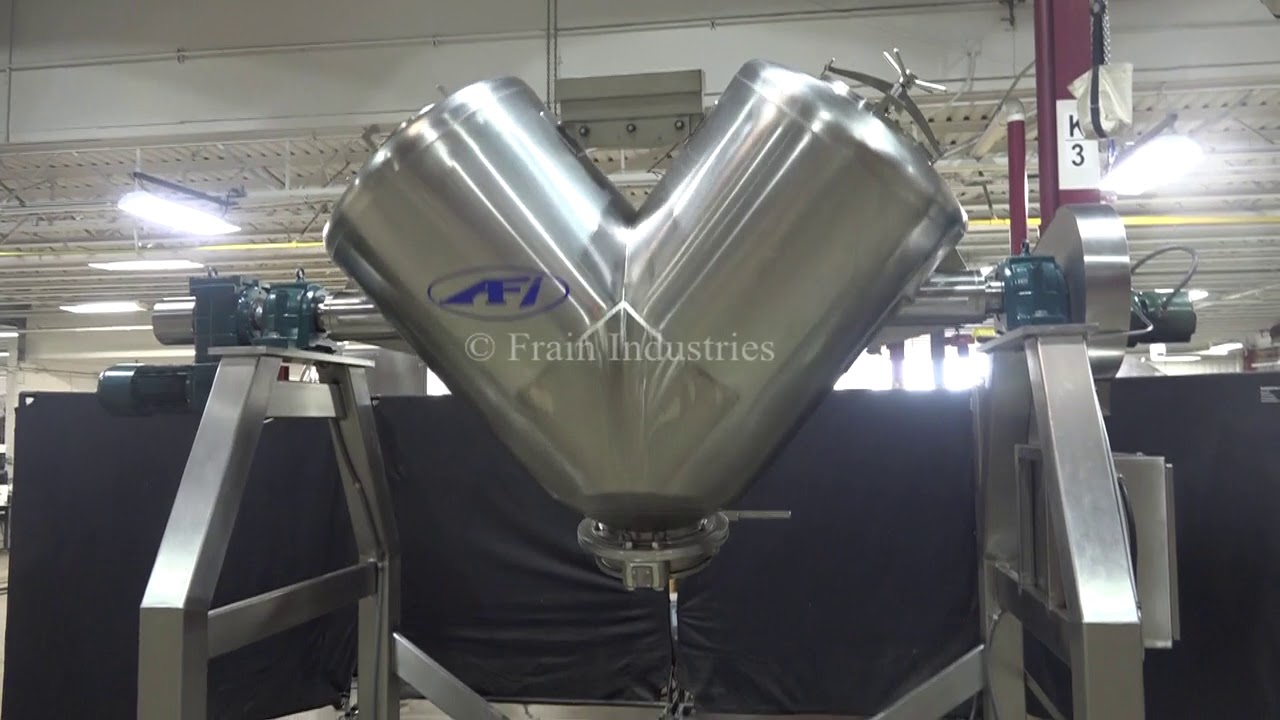 Ability Fabricators 304 Stainless Steel Twin Shell Mixer Demonstration