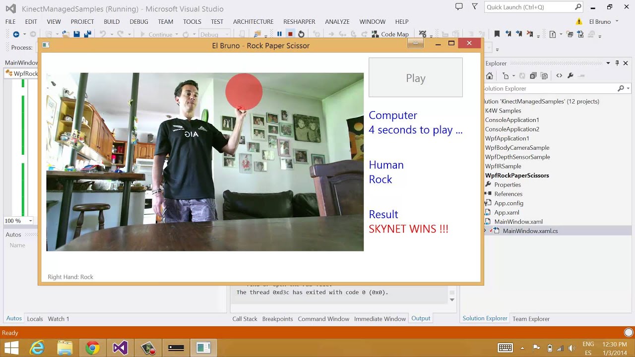 KinectOne - Rock Paper Scissor with Kinect for Windows V2