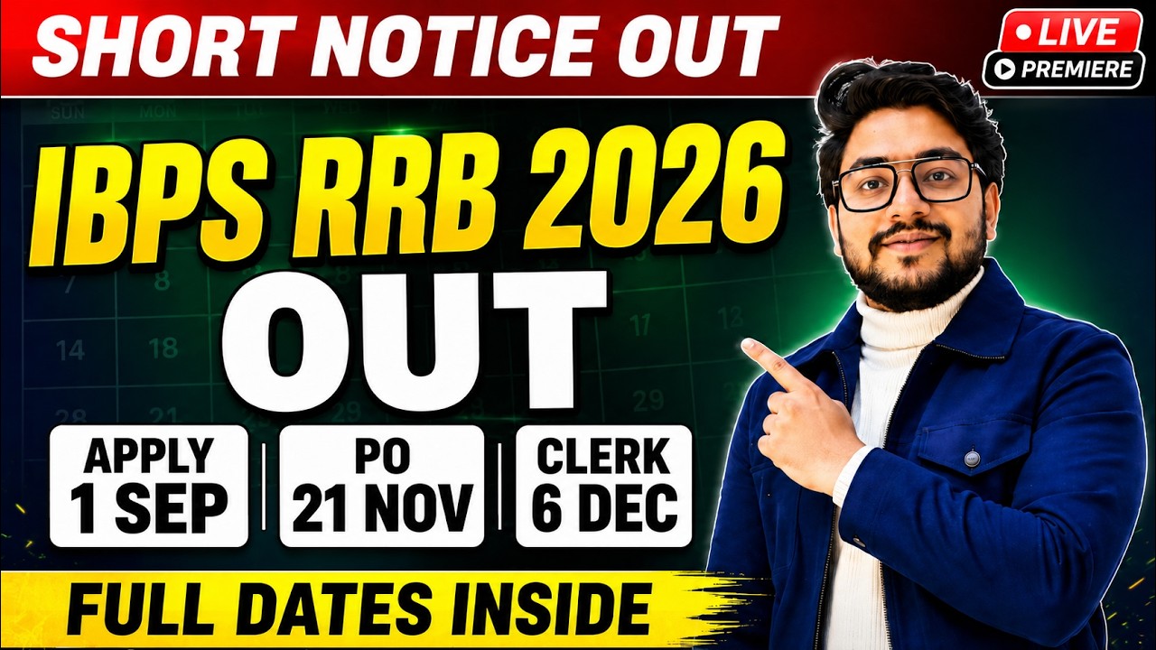 IBPS RRB 2026 Short Notice OUT | Apply 1 Sep, Clerk 6 Dec | All Dates Inside