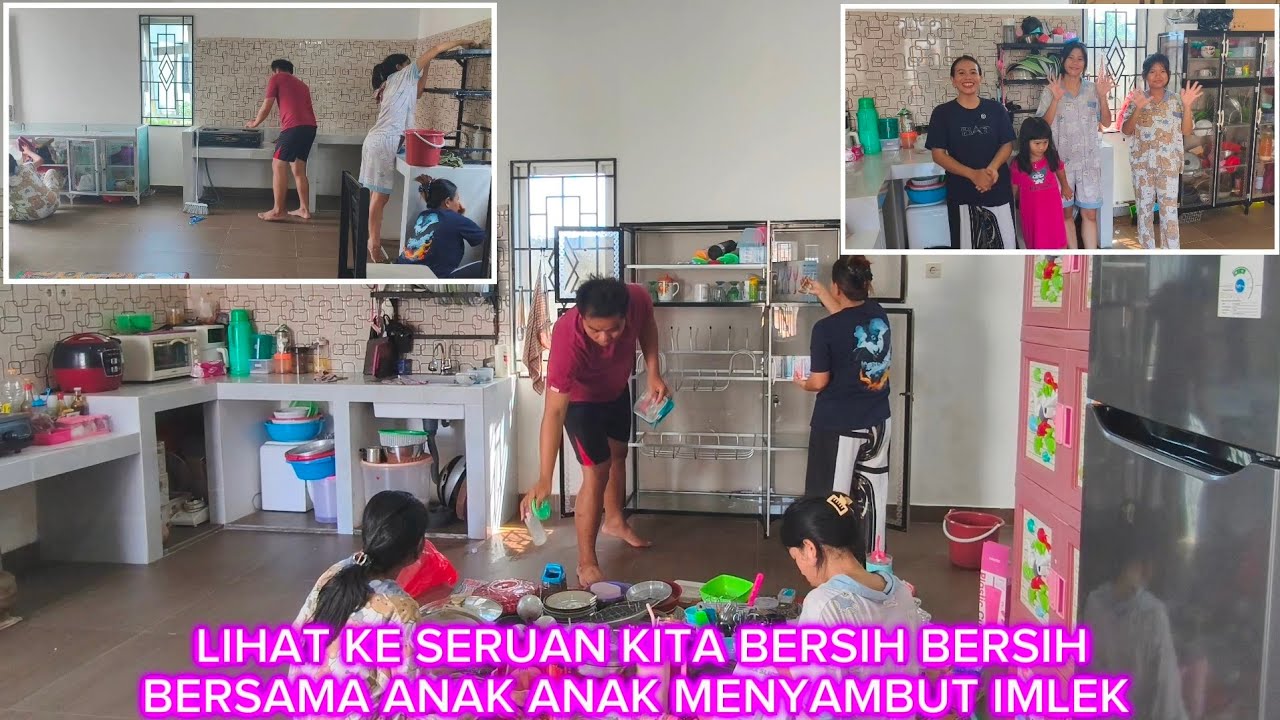 BERSIH BERSIH RUMAH PONTIANAK BERSAMA ANAK ANAK DI SAAT LIBUR SEKOLAH ‼️MENYAMBUT IMLEK 