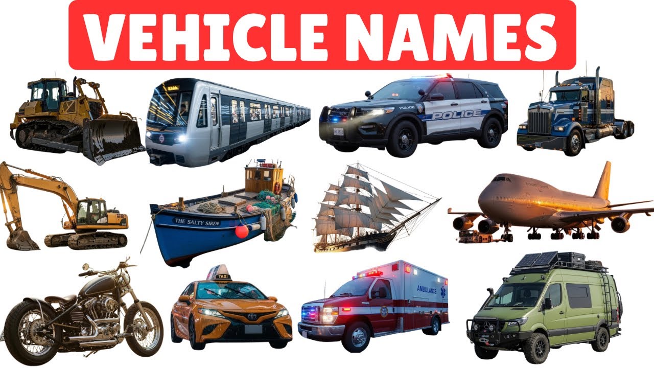 Vehicles for Kids | Learn Transport Names, Sounds & Colors | Happy Kids Academy