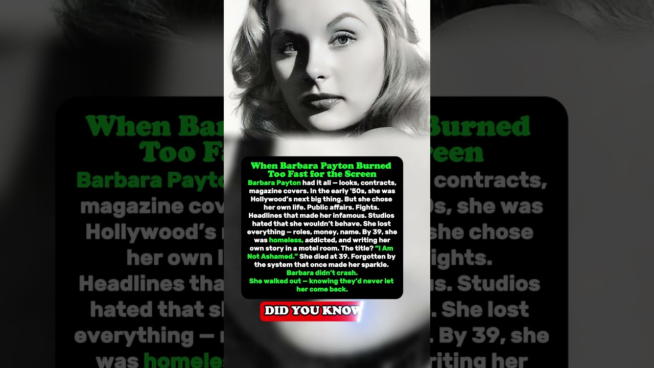 How Did Barbara Payton Lose Everything? #Famous #Celebrities #History #Legends #Viral #success