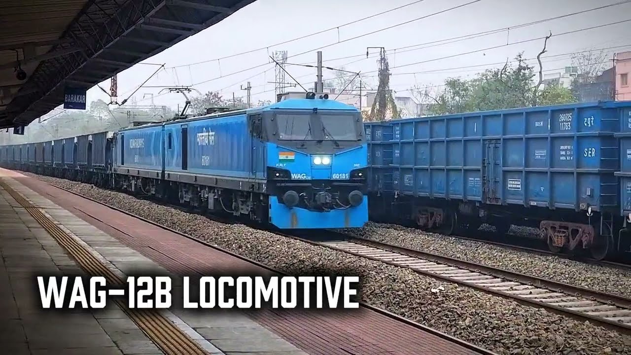 WAG-12B LOCOMOTIVE CRROSING FULLY LOADED 
