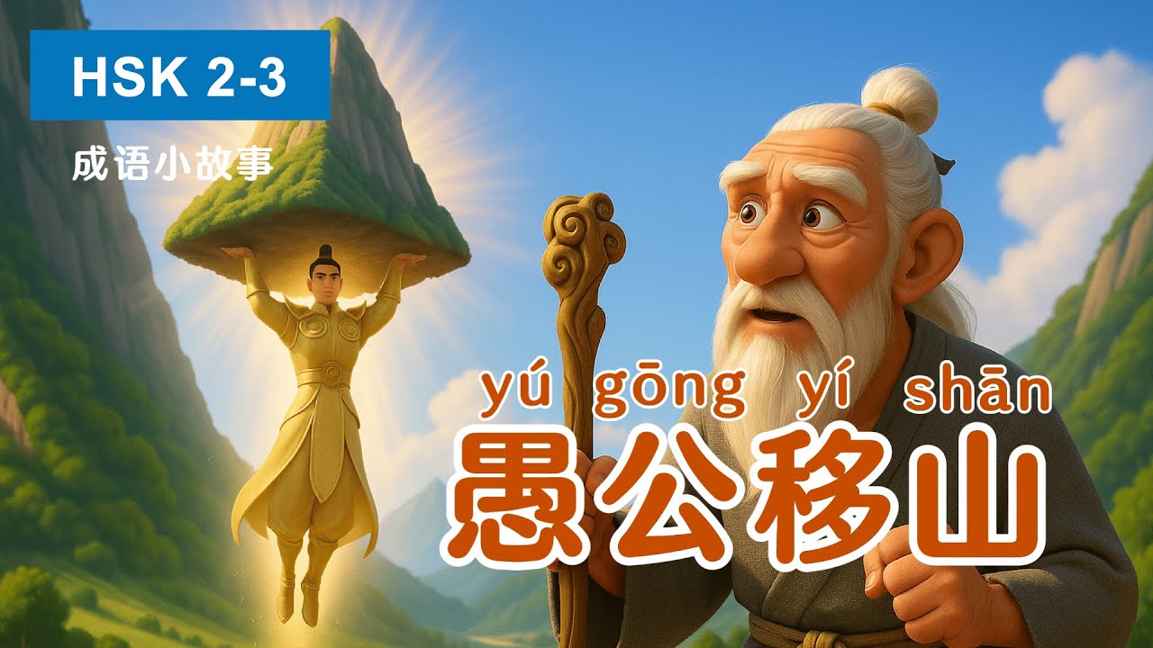 HSK 2–3｜愚公移山｜The Foolish Old Man Removes the Mountains｜Learn Chinese Through Stories