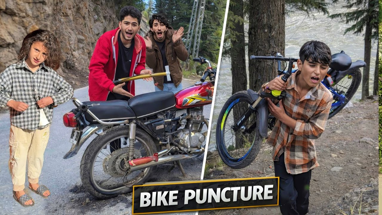 Our Bike Got Punctured… Hard Journey To Fix It 😅 | Neelum Valley Village Life Vlog