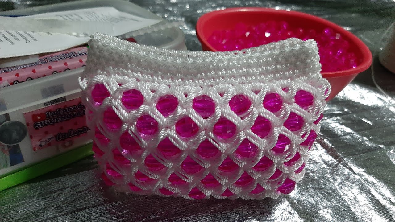Monedero a crochet punto reunion de señoritas