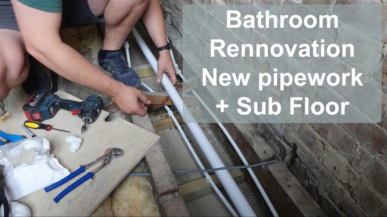 How to renovate a family bathroom - New pipework and Subfloor #diy #renovation #howto