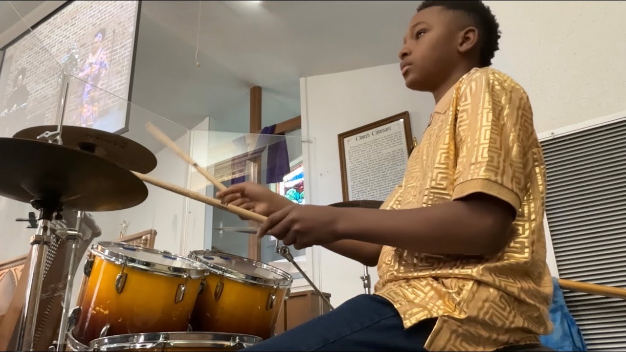 Playing the drums at church!!!