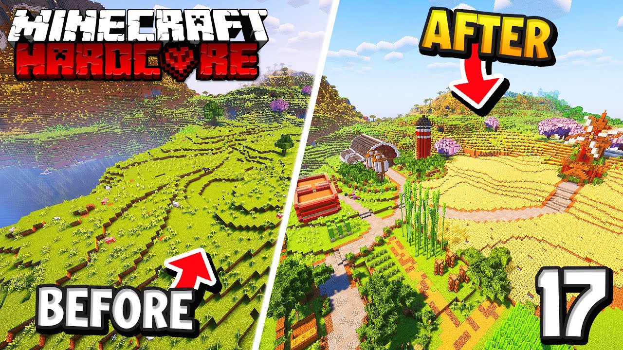 AM TRANSFORMAT UN CAMP INTR-O FERMA GIGANTICA PE MINECRAFT HARDCORE! part.2