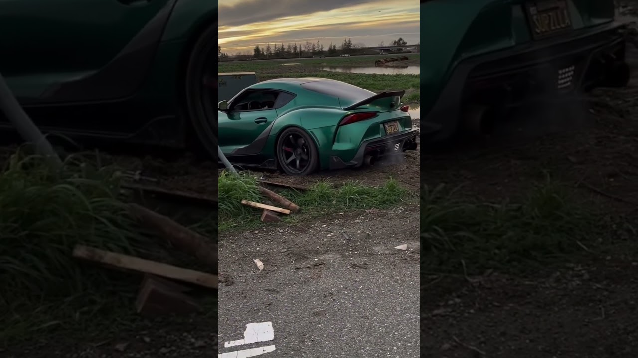 SUPRA STUCK IN THE MUD 😧 #supercars #cars #supra #shorts