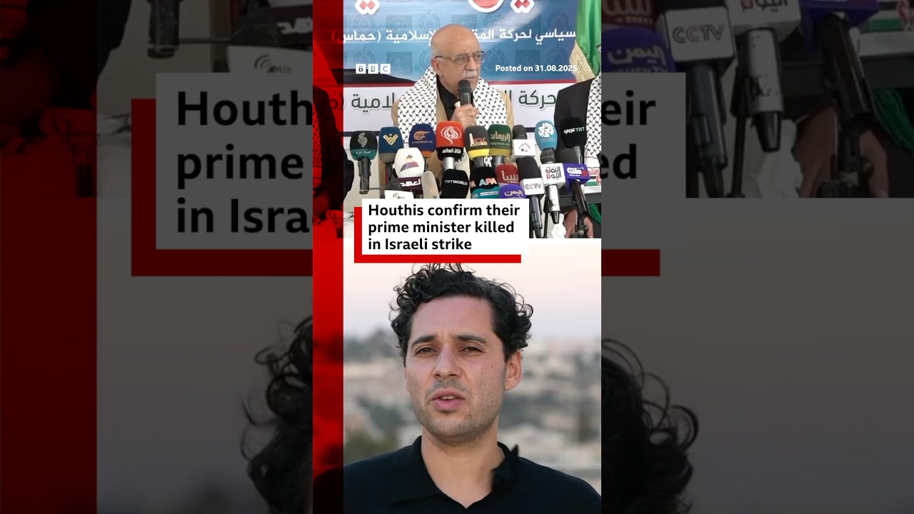 Houthis confirm their prime minister killed in Israeli strike. #Yemen #Israel #BBCNews