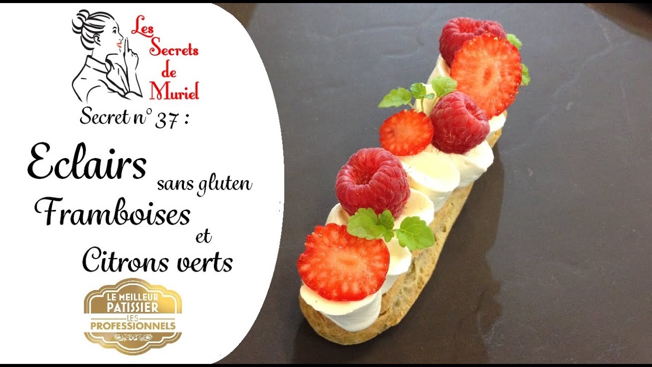 Eclairs sans gluten framboises et citron vert // Recette d'une Cheffe pâtissière