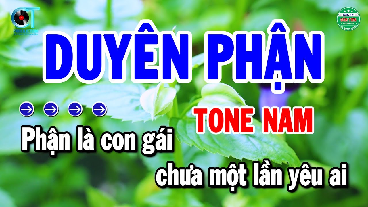 Karaoke Duyên Phận Tone Nam Nhạc Sống Chuẩn Nhất 2026 | Cẩm Tiên Organ