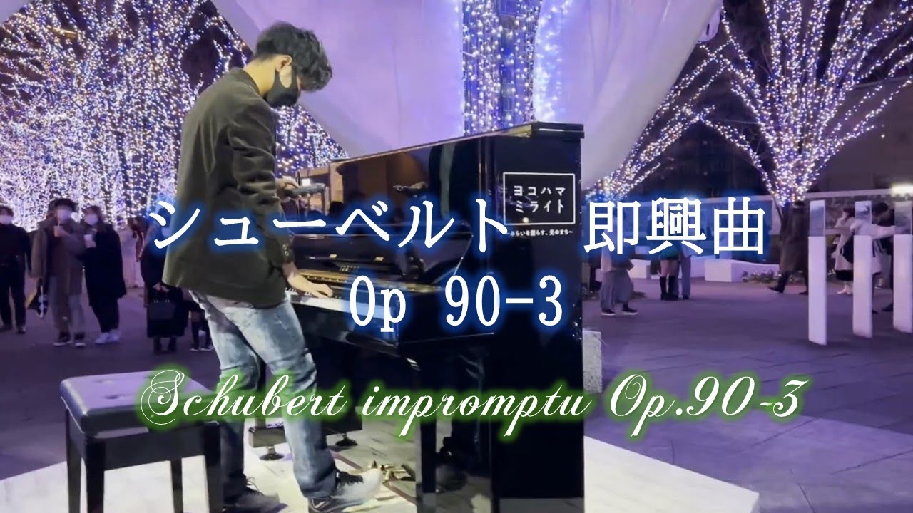 [みなとみらいストリートピアノ]シューベルト即興曲Op90-3 Schubert impromptu 90-3