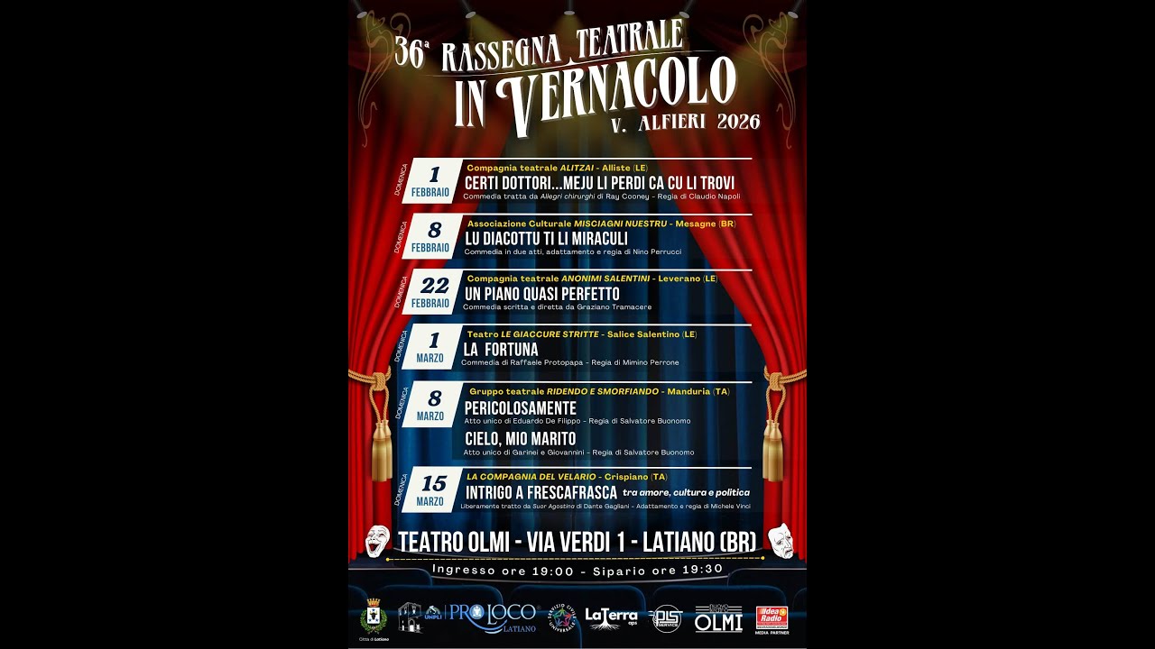 Latiano - Rassegna Teatrale in Vernacolo V. Alfieri Pro Loco - 30 Gennaio 2026