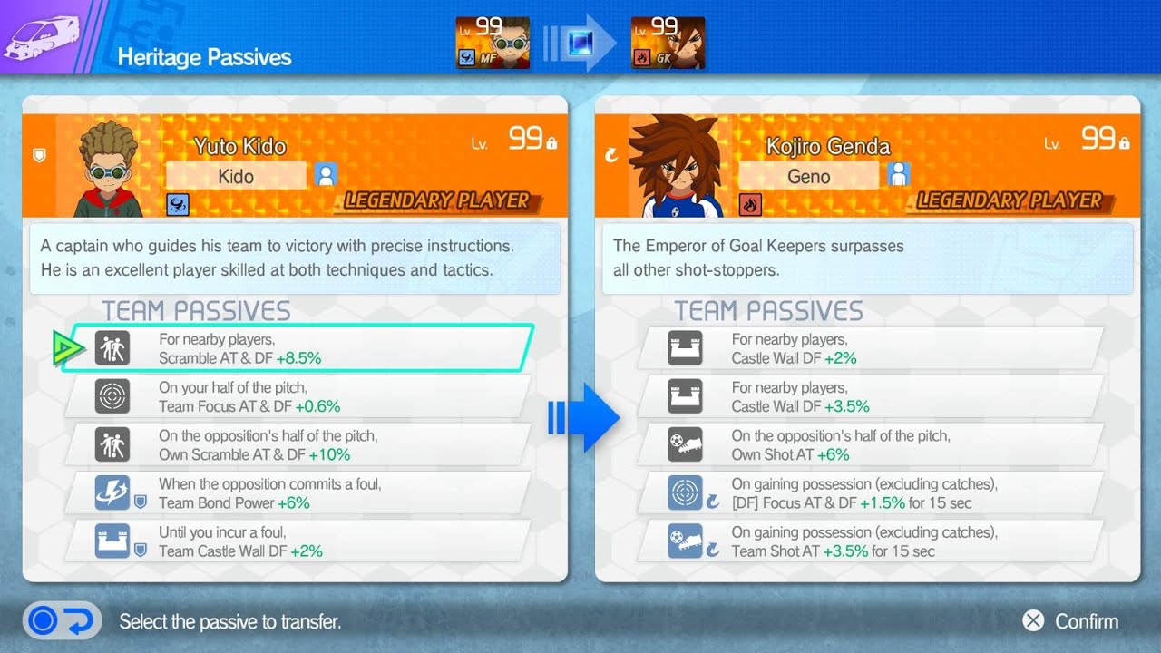 How to Use Heritage Passives in Inazuma Eleven Victory Road