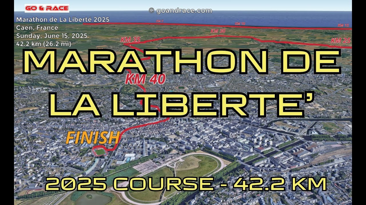 Marathon de La Liberté 2025: fly over the marathon course! Video of the race path.
