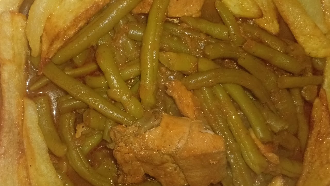وصفة لوبيا(خصراء)ماشطو بالدجاج سهلة وسريعة وأكيد بنينة 👌👍