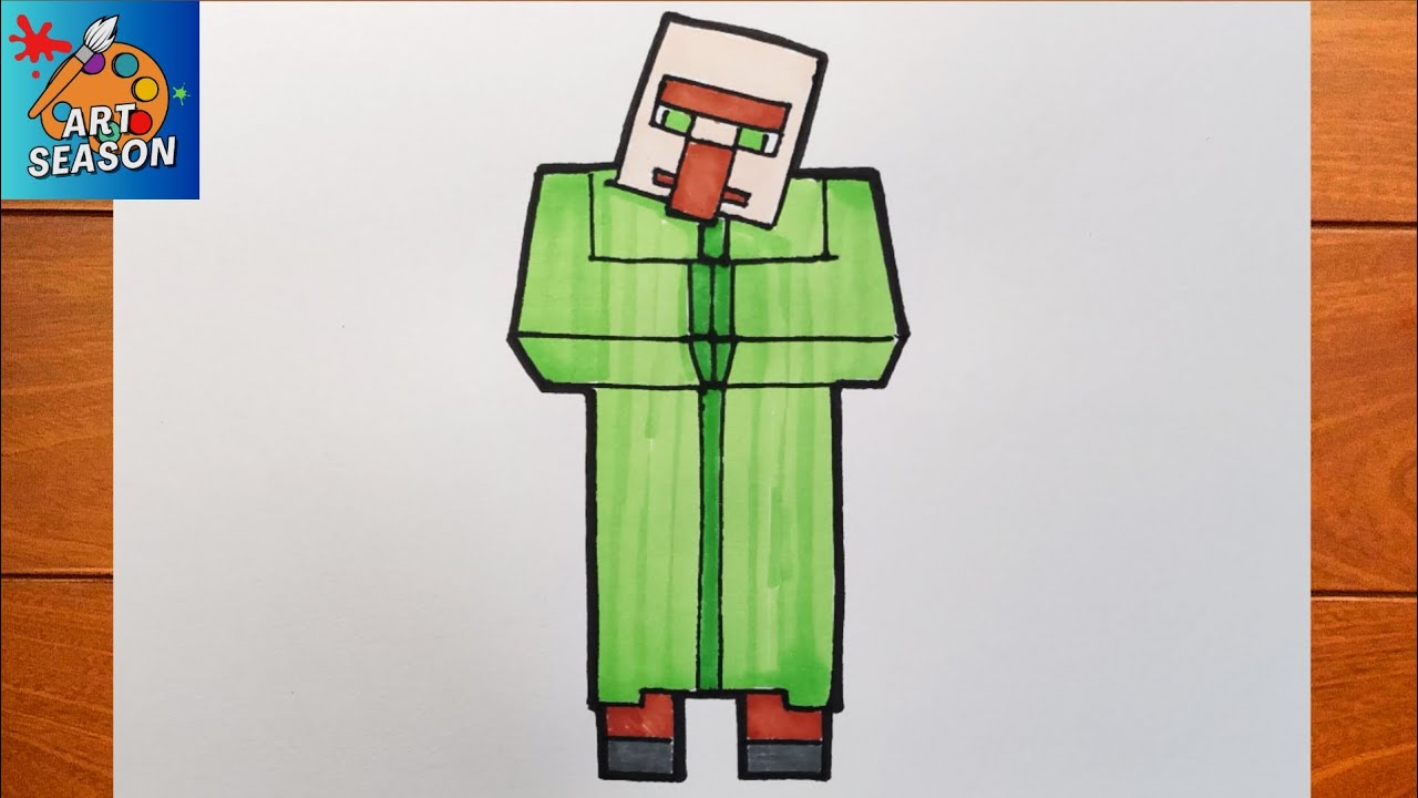 How to Draw Villager from Minecraft step by step