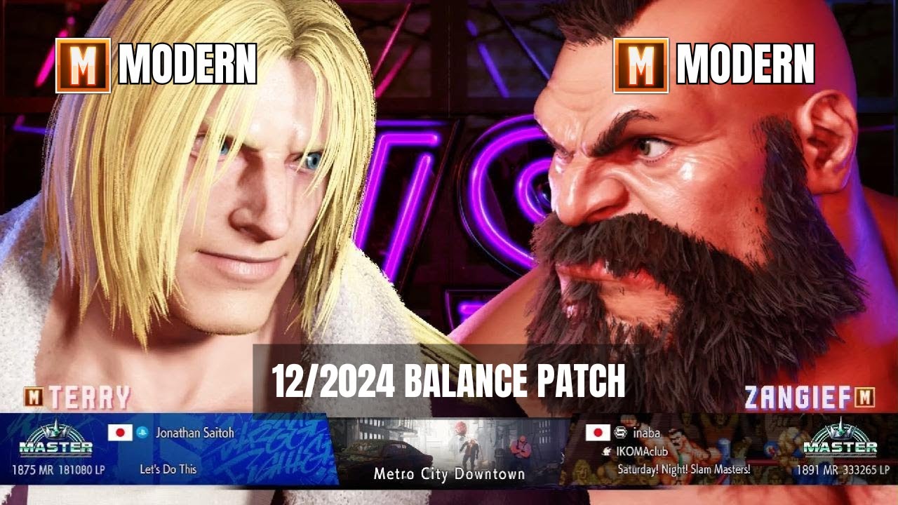 12/2024 Balance: Modern Terry (Jonathan Saitoh) vs Modern Zangief (inaba) Master 1900 MR | SF6
