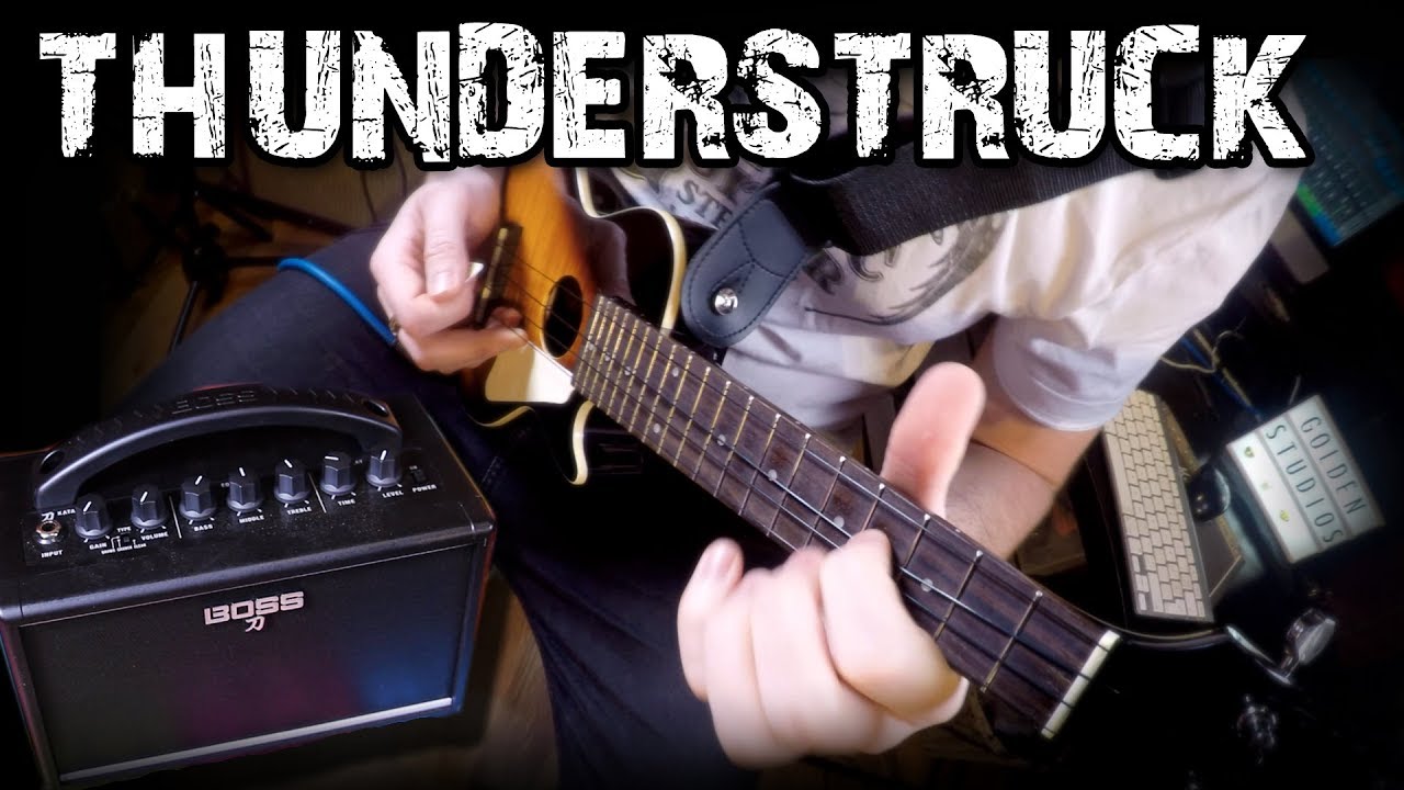 Thunderstruck by AC/DC | Ukulele Cover with solos & TABS! Epic!