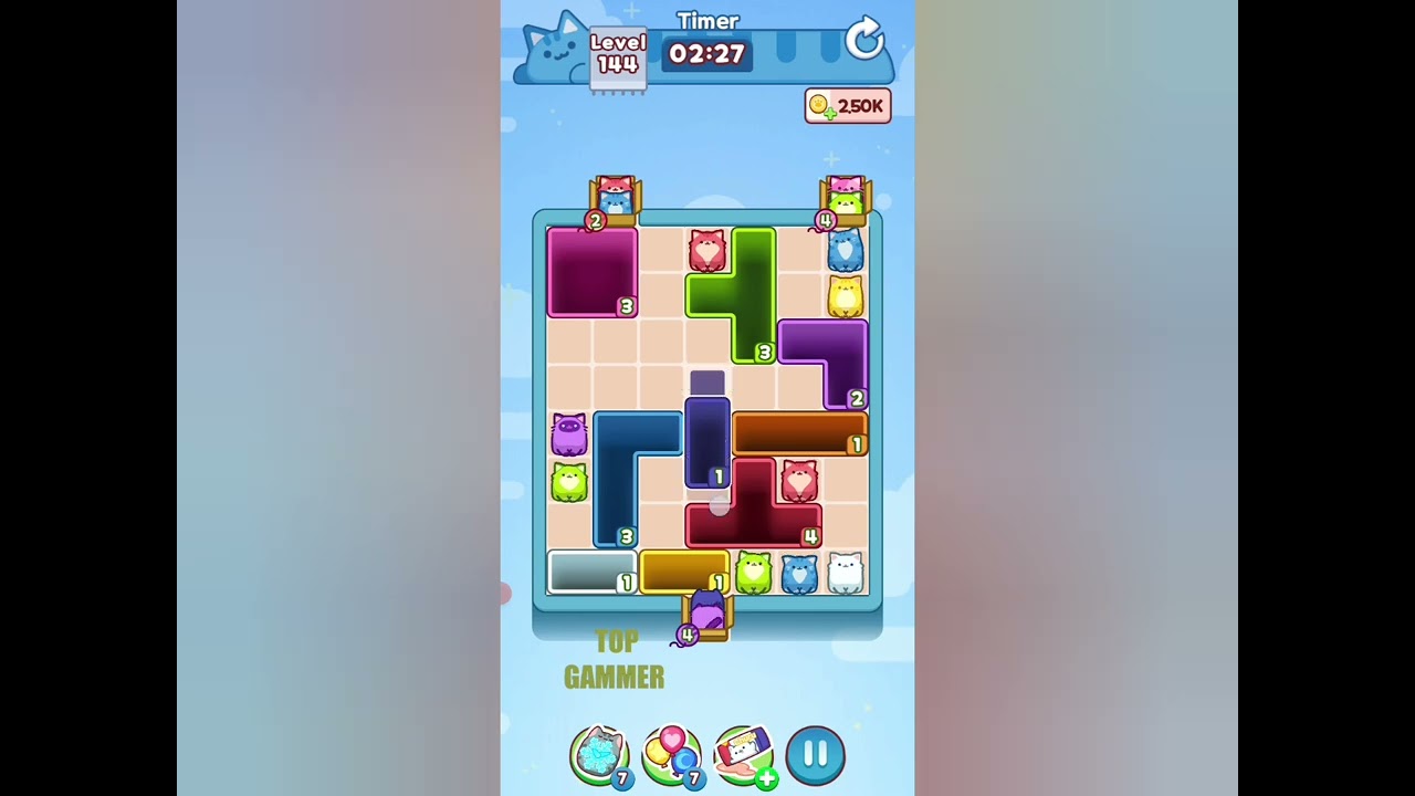 Drop the Cat! level 144 gameplay walkthrough solution