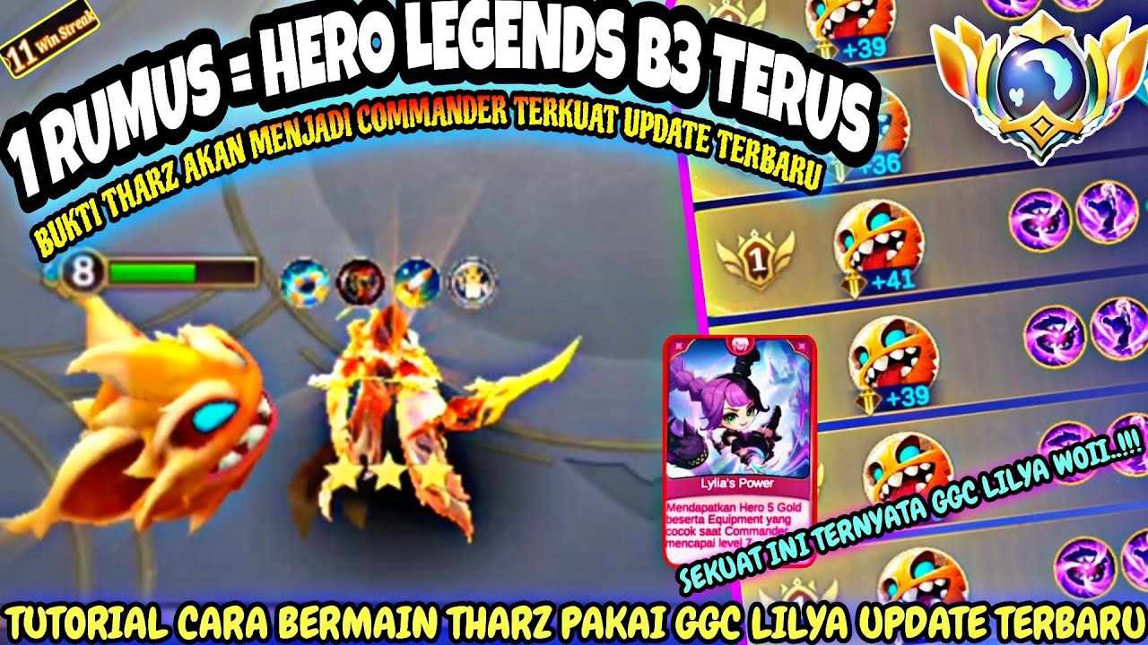 1 RUMUS = HERO LEGENDS B3 TERUS ! TUTORIAL CARA MAIN THARZ PAKAI GGC LILYA DIJAMIN ANTI TUSUN - MCGG