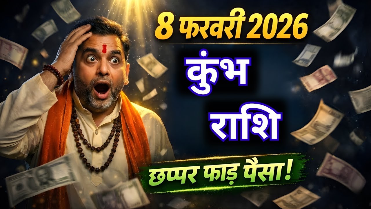 8 फरवरी 2026 कुंभ राशि: छप्पर फाड़ के मिलेगा पैसा - बैंक बैलेंस आसमान छुएगा!