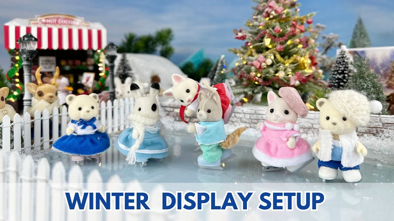 Sylvanian Families | Winter display setup + Ice scating duo UNBOXING