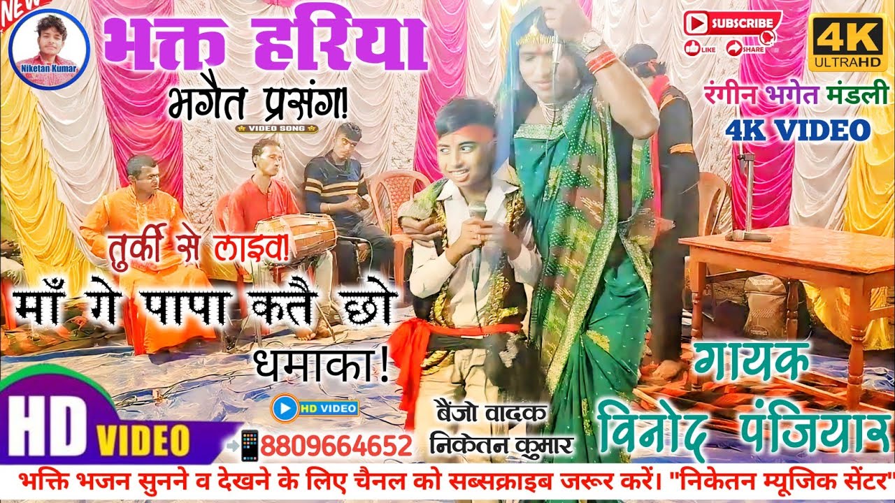 विनोद पंजियार तुर्की गांव से लाइव! 8809664652 // भक्त हरिया भगेत विडियो! भाग:–04 // #Rangin_Bhaget