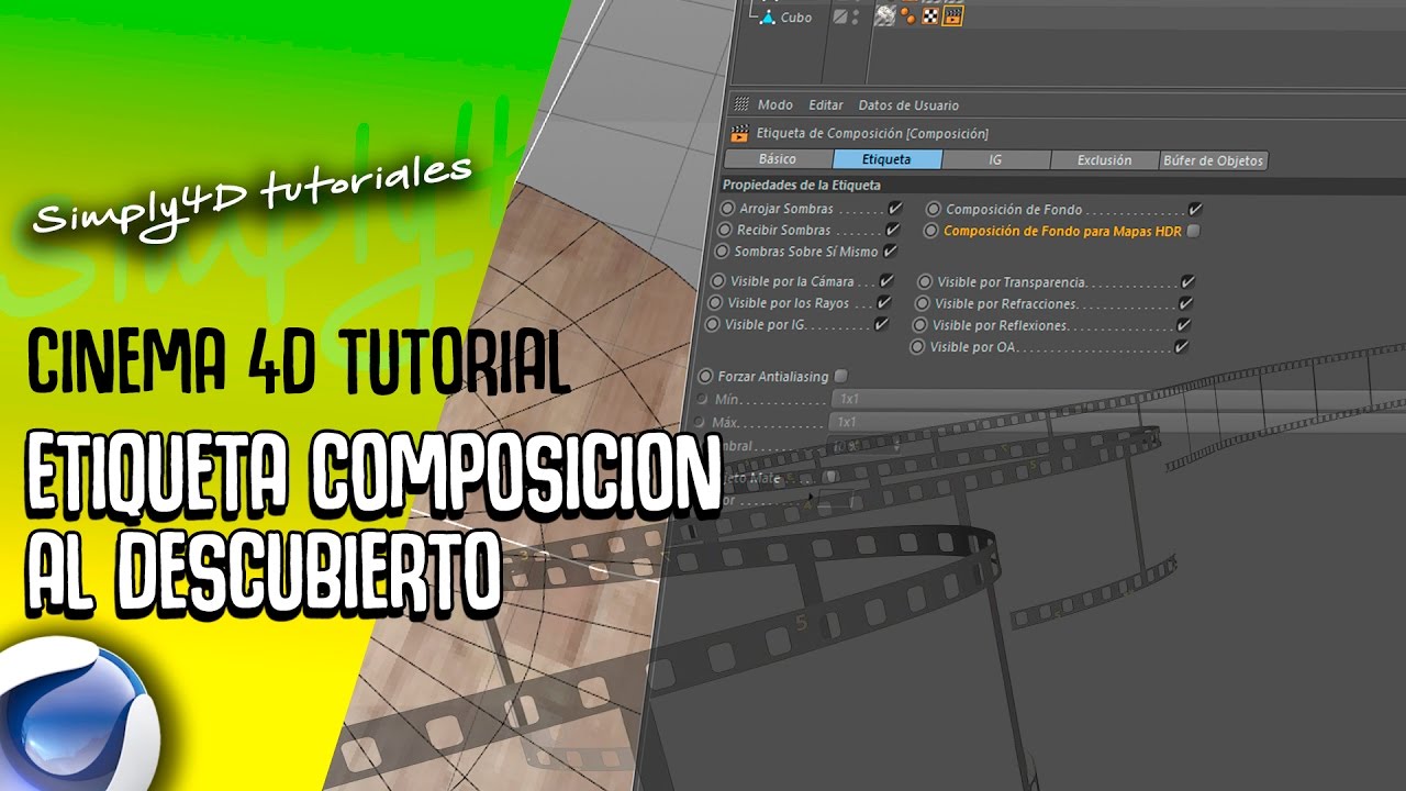 ETIQUETA COMPOSICION AL DESCUBIERTO - CINEMA 4D TUTORIAL