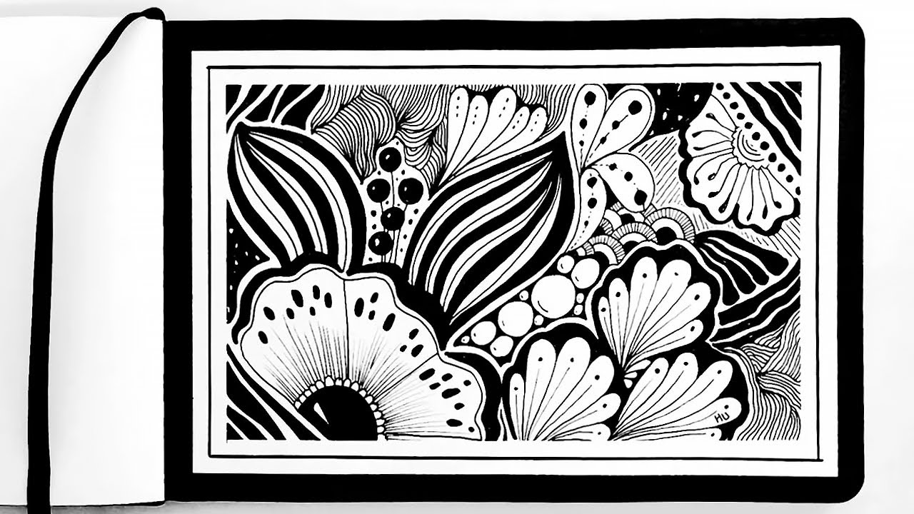 Relaxing Zentangle Drawing | No Talking | Calm & Mindful Art