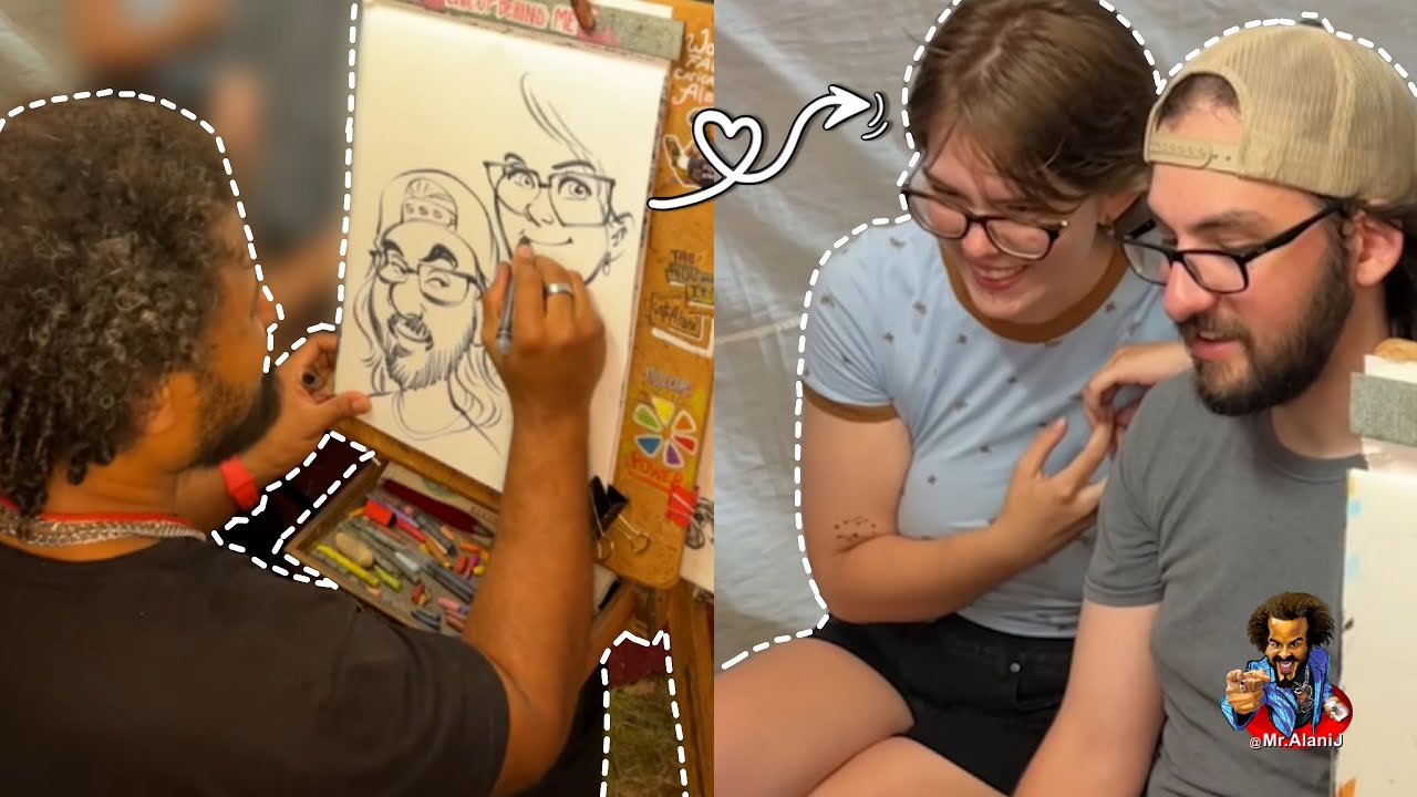 Drawing A Fun Couple at Musikfest in Bethlehem!