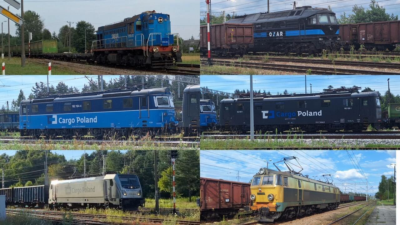 Pociągi w Połańcu. Zielony Byk, Skody CD Cargo, Ludmiła ECCO, Traxx 3 CD i Tamara