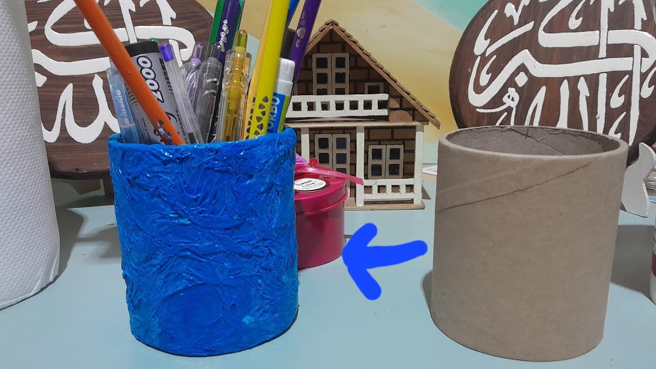 How to Make a Pen & pencil Holder with toilet paper roll | Toilet paper roll craft | DIY Crafts