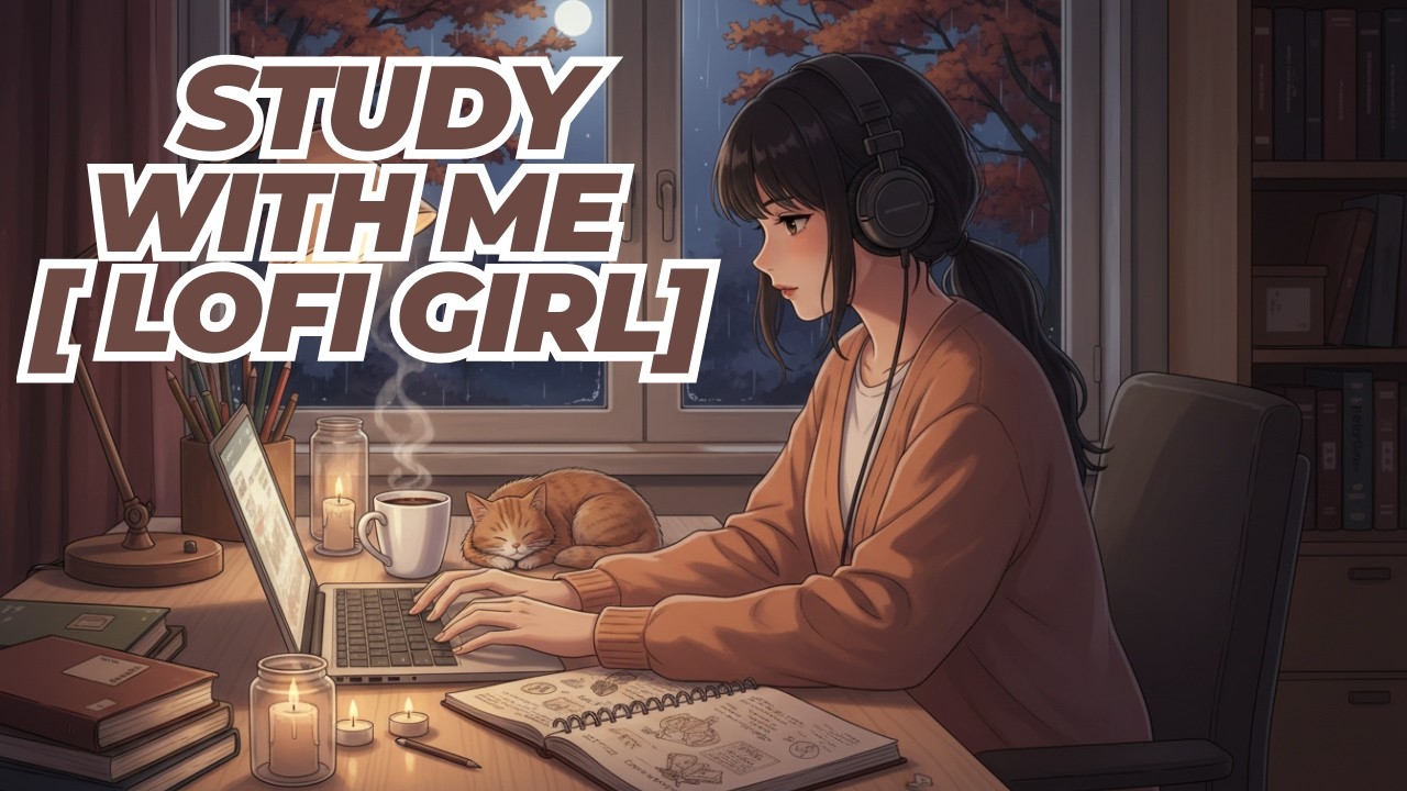 Study with me midnight (60 Min) , Lofi Music Without Break  📚✍️ 💻