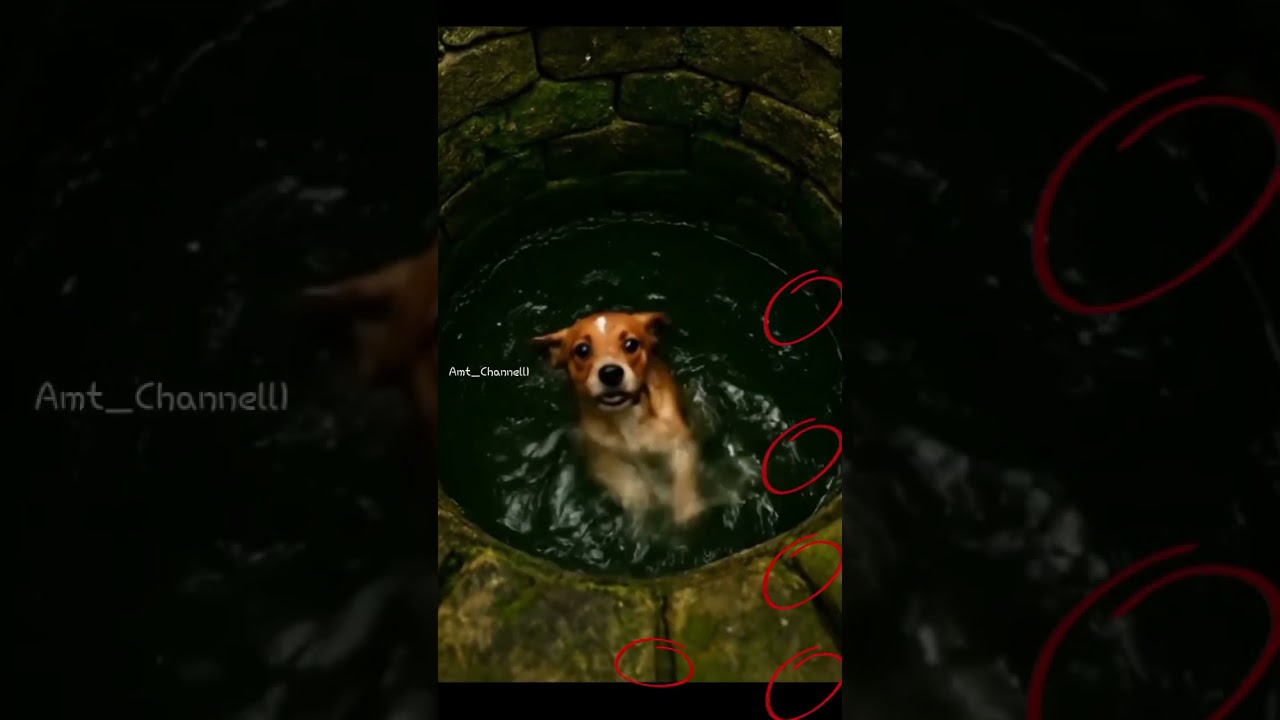 puppy that fell in the old well 🥺#dog #dogshorts #dogs #sad#trendingshorts #ai