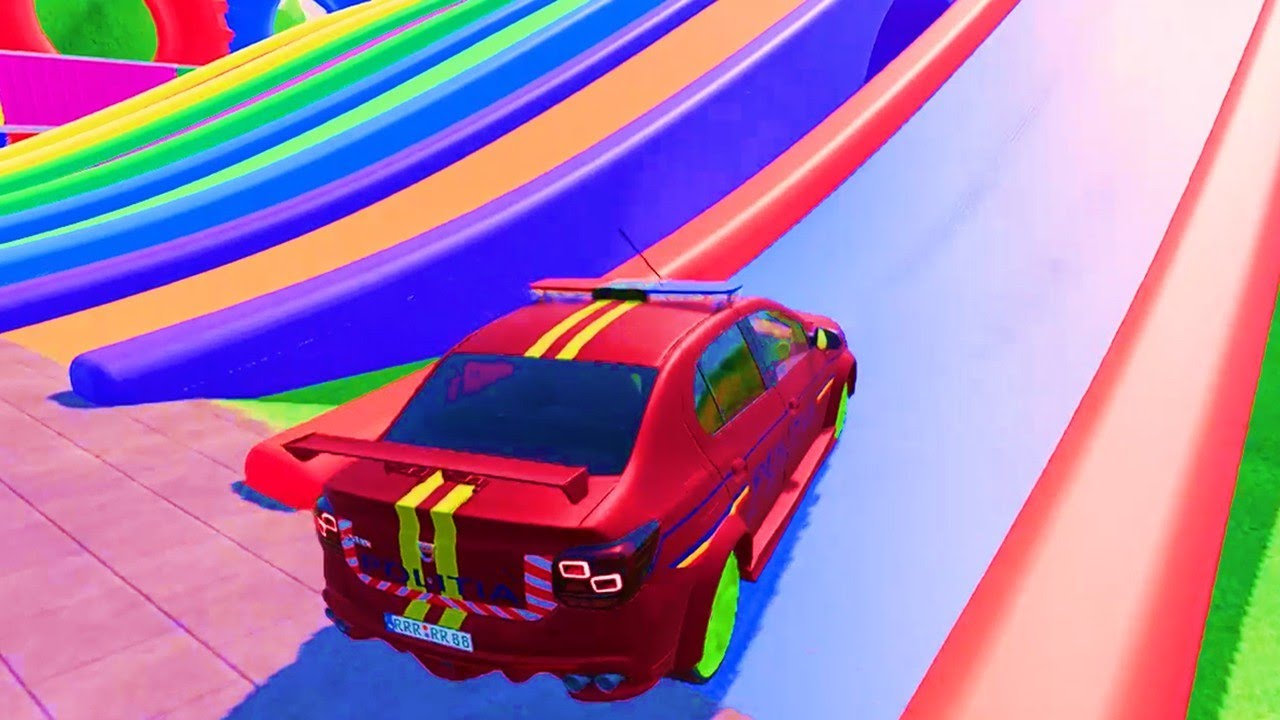 TRANSPORTING CARS, AMBULANCE, POLICE CARS, FIRE TRUCK OF COLORS! WITH TRUCKS!   FS 22 #16