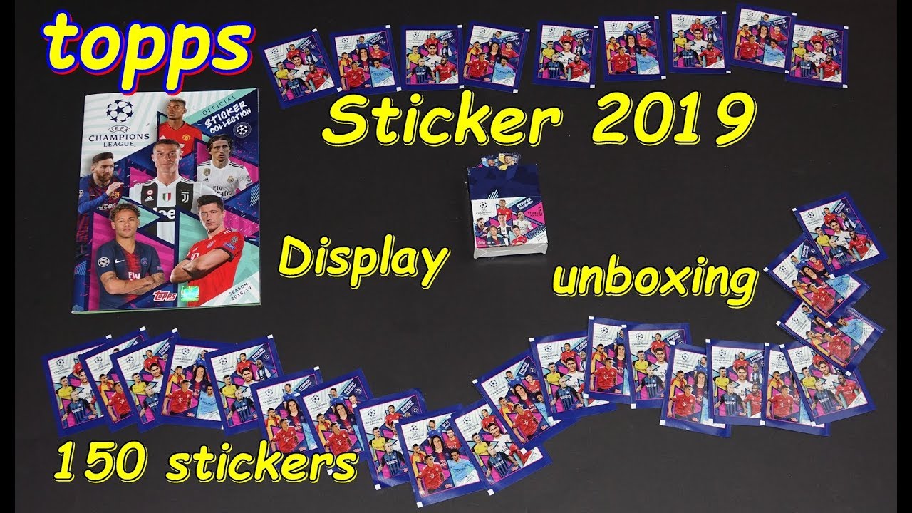 topps Sticker Album Display unboxing Championsleague  UEFA Cup stickers Lucky Bag Stickeralbum