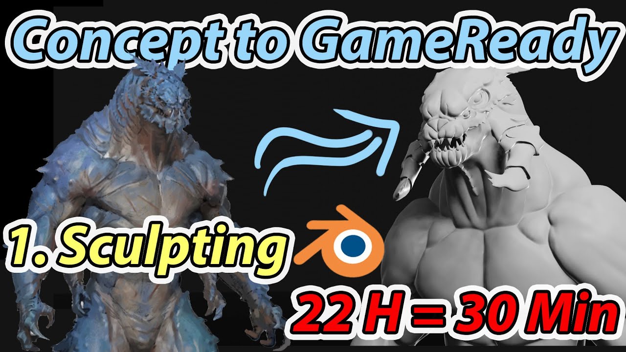 Blender Sculpting - Concept Art to Game Ready Character