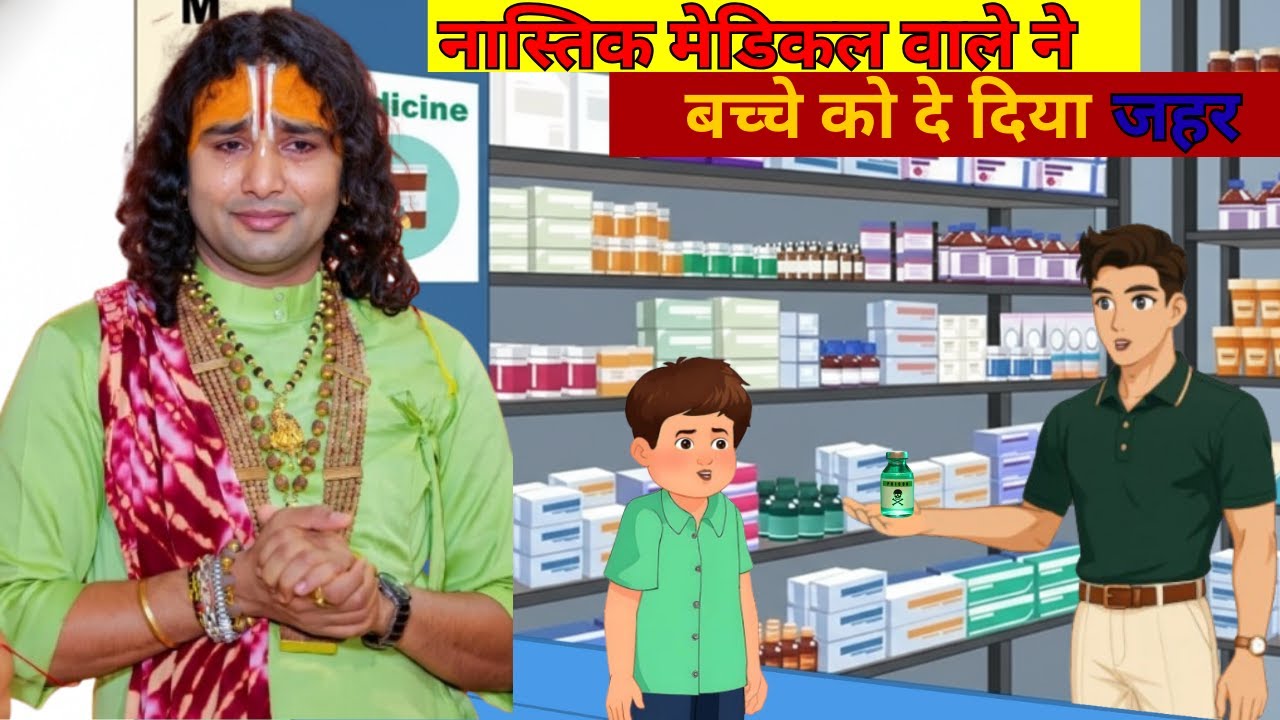 नास्तिक मेडिकल वाले ने बच्चे को दे दिया जहर | आपकी रूह काँप जाएगी | 2d story | Bhagwat katha