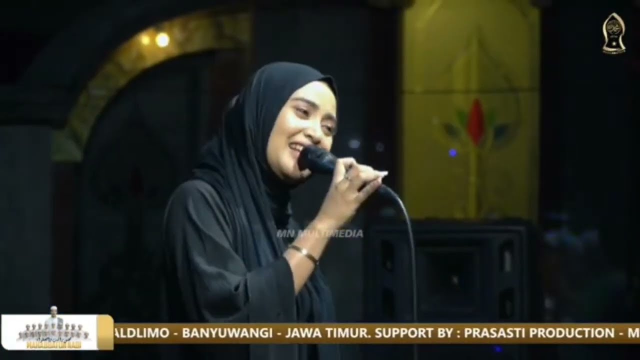 Aring aring ! Perdana !! Dini Kurnia nyanyi bareng grup sholawatan @mahabbatunnabi at kalipait Bwi