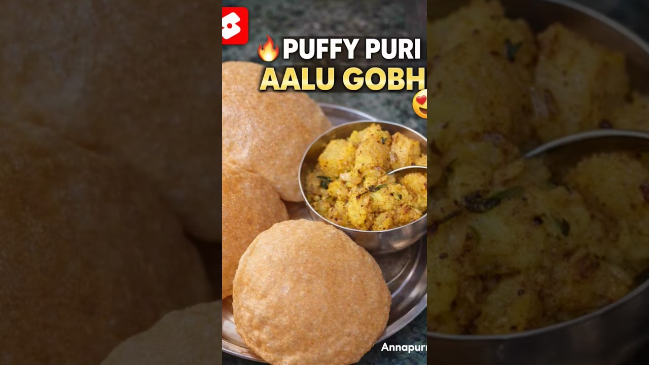 Garam Garam Puri 😍 + Aalu Gobhi ki Sabzi 🤤 Desi Breakfast Love ❤️ 
