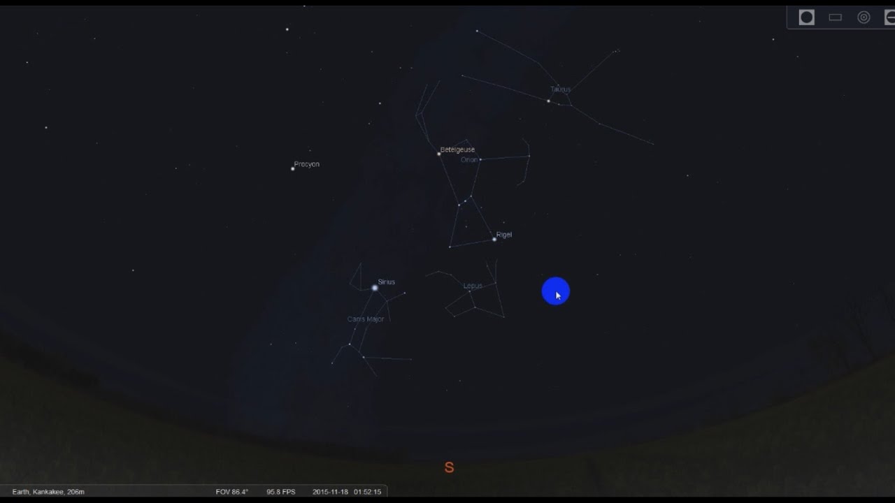 Stellarium: Отображение и выбор созвездий