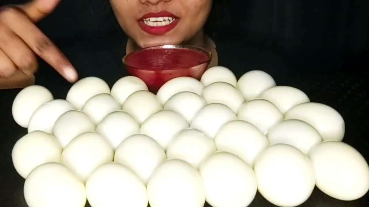 Lots of eggs eating challenge food asmr mukbang show big bites 