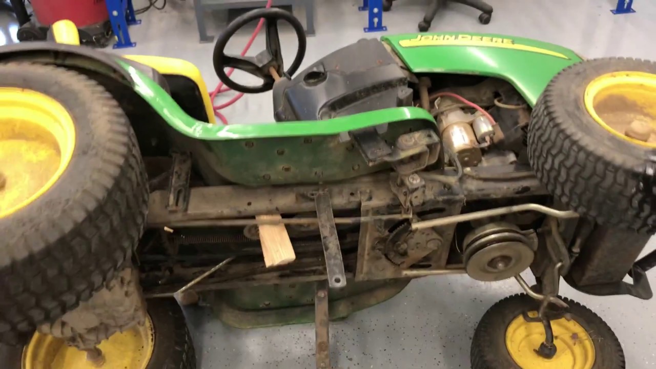 How to replace a transmission drive belt on John Deere L 130 lawn tractor mower