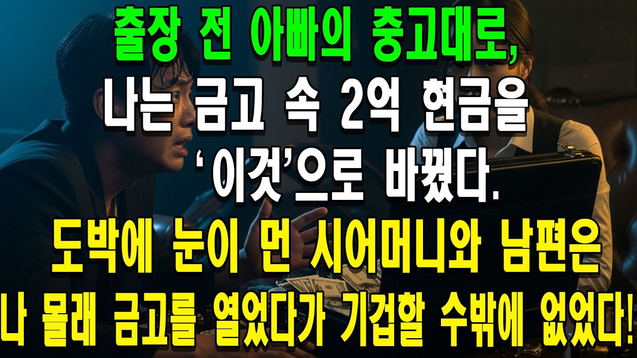 출장 전 아빠의 충고대로, 나는 금고 속 2억 현금을 '이것'으로 바꿨다. 도박에 눈이 먼 시어머니와 남편은 나 몰래 금고를 열었다가 기겁할 수밖에 없었다!