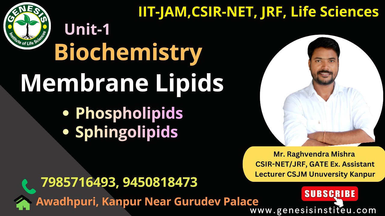 Membrane Lipids | Phospholipids & Sphingolipids #genesis_institute #csir #csirnet #lifescience