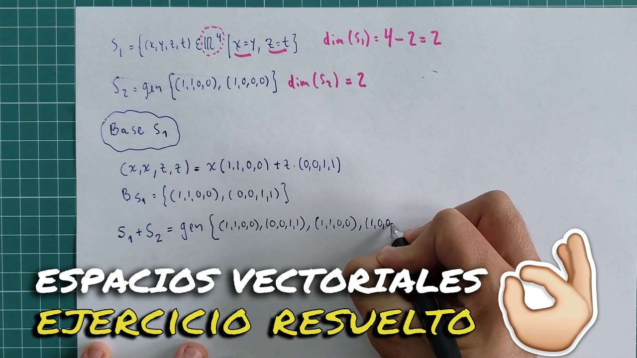 Espacios vectoriales - Ejercicio resuelto - Paso a paso